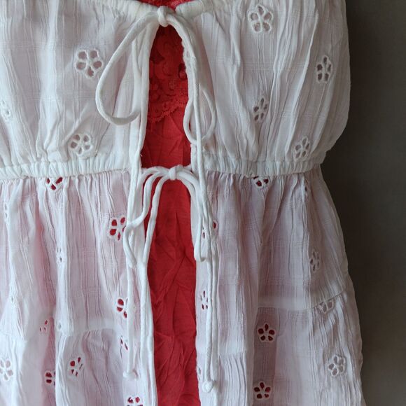American Eagle Vintage Inspired White Eyelet Baby doll Top SZ Med. Cottage Core - Picture 2 of 5
